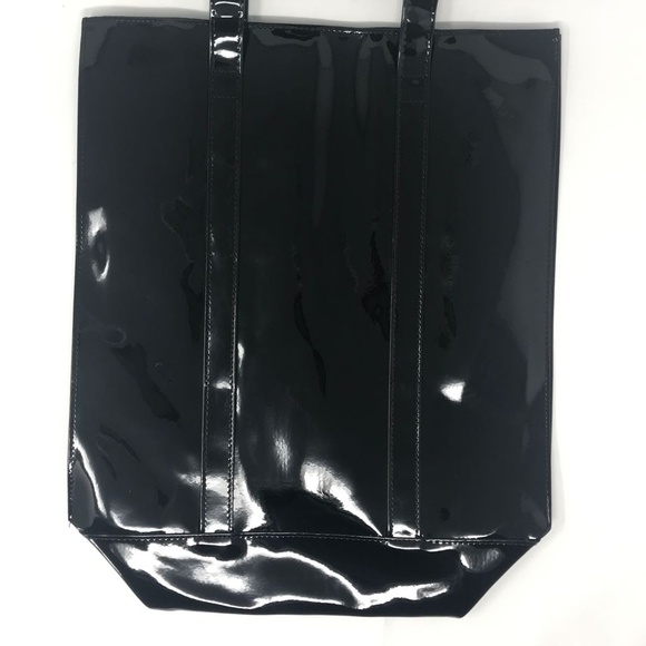 Twelve NYC Black Patent Leather Tote Handbag Purse - Picture 3 of 7